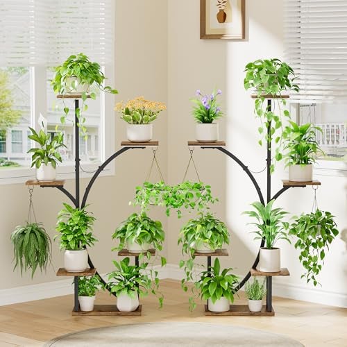 LATIBELL Plant Stand Indoor with Grow Lights - 2 Pack Corner Plant Shelf, 6 Tiered 47'' Indoor Plant Stands for Multiple Plants, K-Shaped Plant Rack Display Holder, Flower Stands for Living Room Patio Home - Image 4