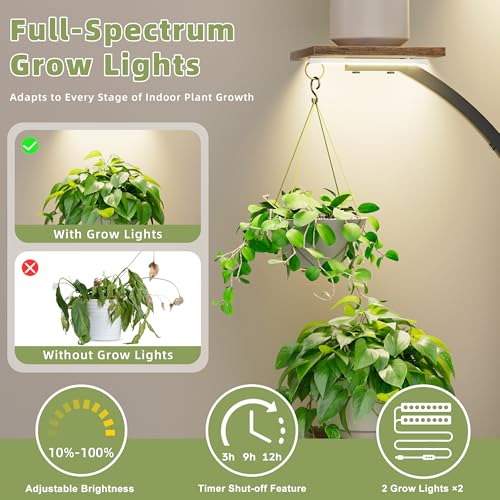 LATIBELL Plant Stand Indoor with Grow Lights - 2 Pack Corner Plant Shelf, 6 Tiered 47'' Indoor Plant Stands for Multiple Plants, K-Shaped Plant Rack Display Holder, Flower Stands for Living Room Patio Home - Image 3