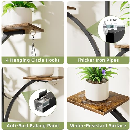 LATIBELL Plant Stand Indoor with Grow Lights - 2 Pack Corner Plant Shelf, 6 Tiered 47'' Indoor Plant Stands for Multiple Plants, K-Shaped Plant Rack Display Holder, Flower Stands for Living Room Patio Home - Image 5