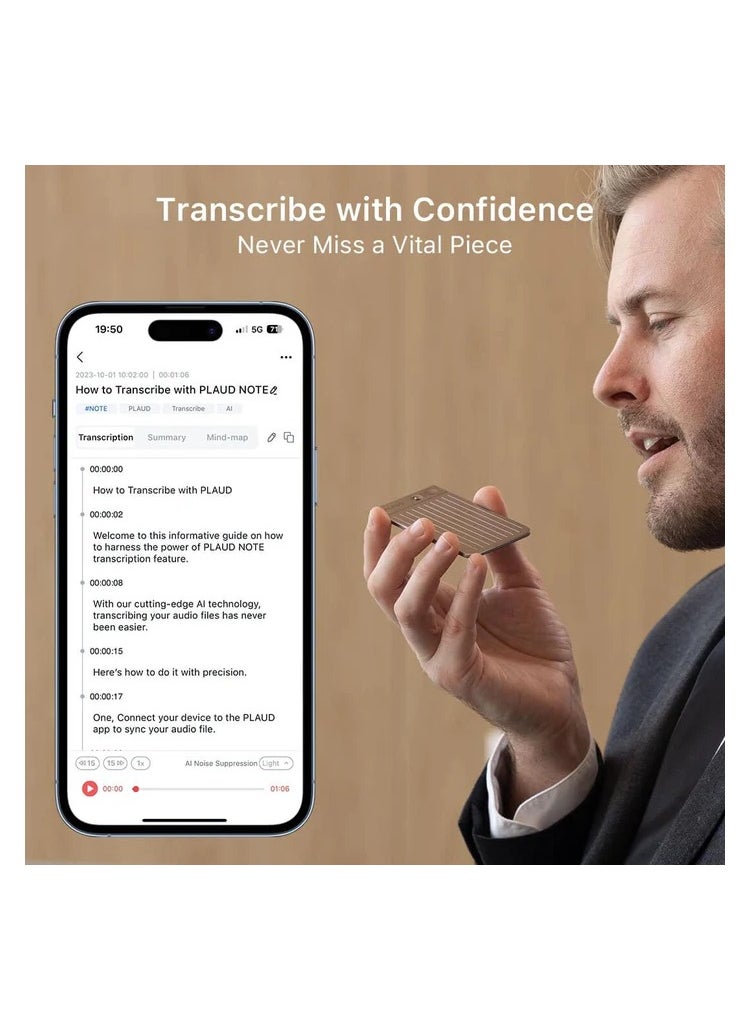 PLAUD PLAUD Note Smart Voice Recorder, Audio Recorder with Transcribe & Summarize Empowered by ChatGPT, App Control, 64GB Memory, Perfect for Calls, Meetings, Interviews  - Image 5
