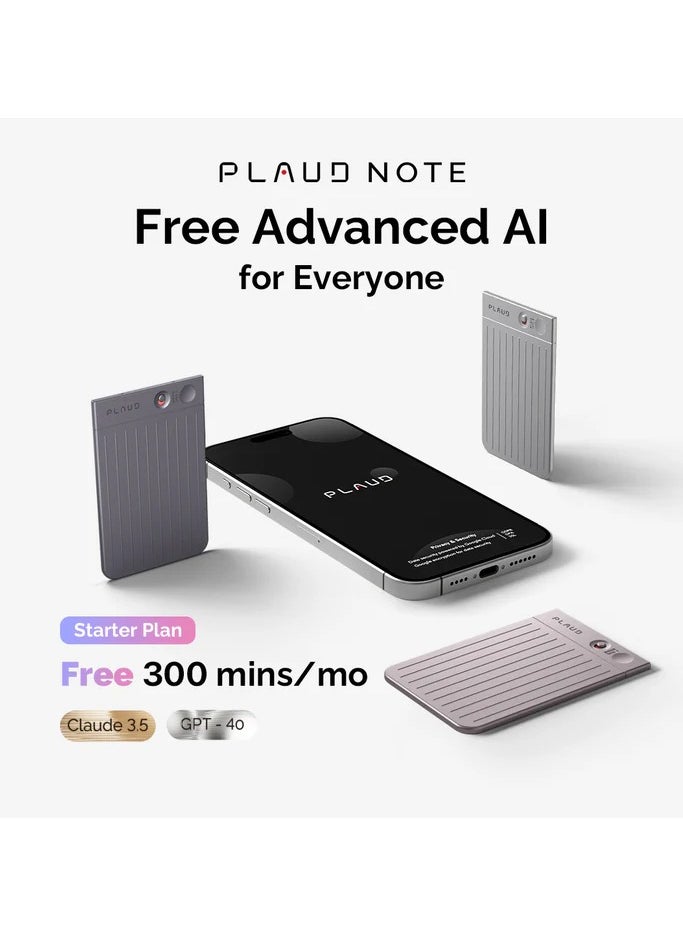 PLAUD - PLAUD Note Smart Voice Recorder, Audio Recorder with Transcribe & Summarize Empowered by ChatGPT, App Control, 64GB Memory, Perfect for Calls, Meetings, Interviews - Image 1