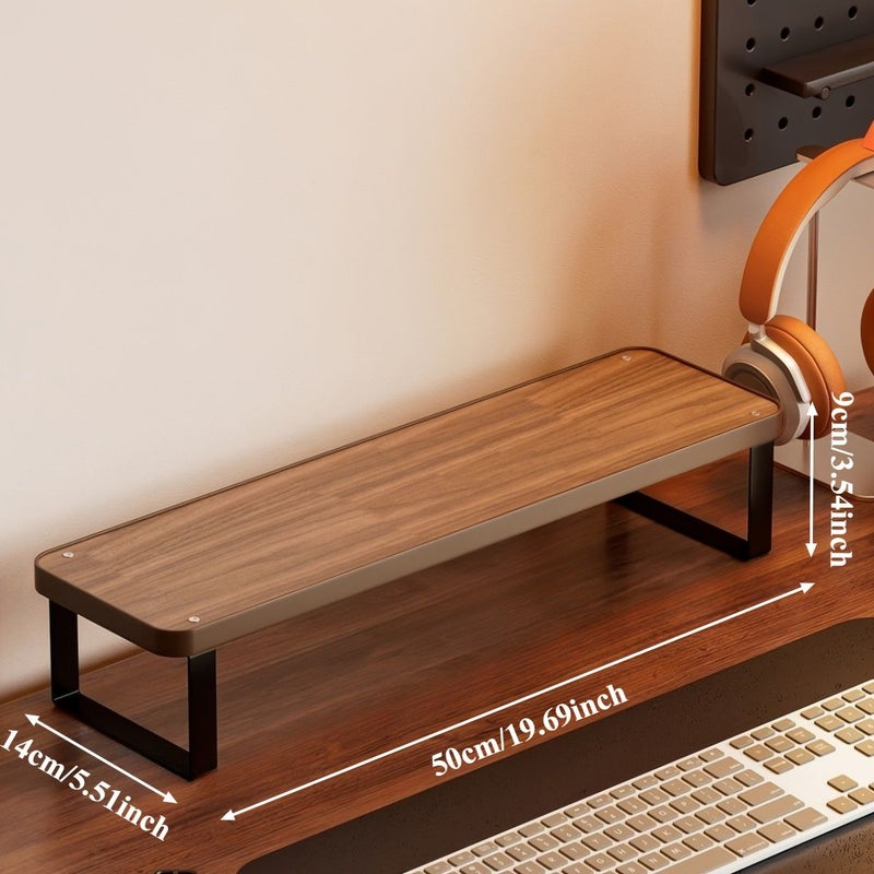 1pc Monitor Stand Riser Desktop Organizer Shelf For Computer Screen Laptop Keyboard Printer Elevated Desk Shelf For Home Office Gaming Setup Space Saving - Image 2