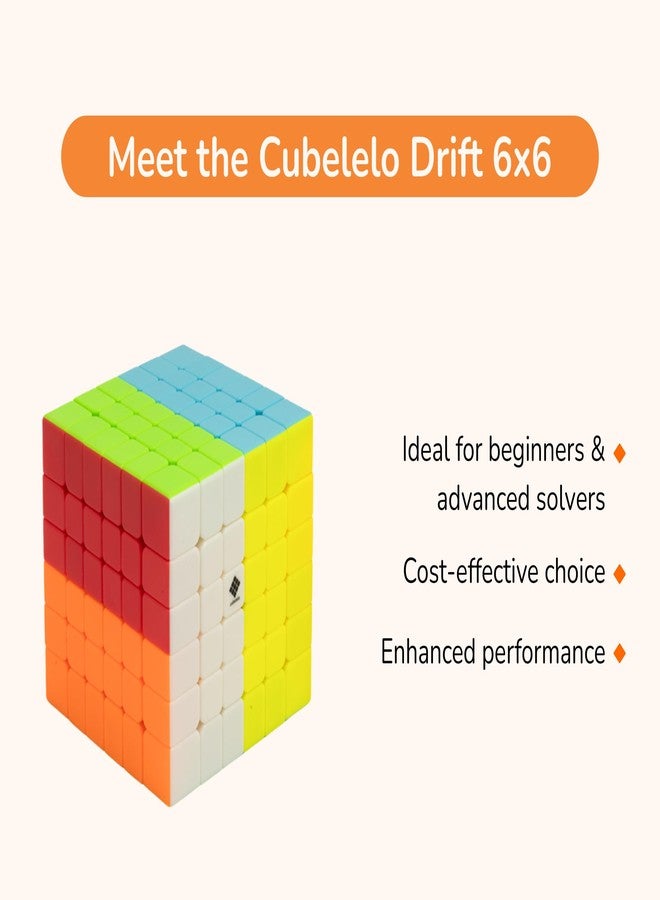 Cubelelo Drift 6x6 Stickerless Speed Cube Magic Puzzle for Kids & Adults | Advanced Level Speedcube | Speedy Stress Buster Brainstorming Cube - Image 2