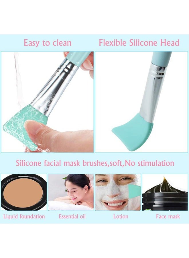 DUAIU Makeup Brushes DUAIU 16pcs Professional Makeup Brush with Makeup Sponge Set Premium Synthetic Foundation Kabuki Eyebrow Concealers Blending Eye Shadow Brushes Make up Tool Kit (Blue) - Image 4