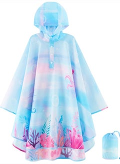 WAWSAM Lightweight Kids Rain Poncho Reusable Toddler Raincoat Waterproof Girls Rain Jacket  - Image 1