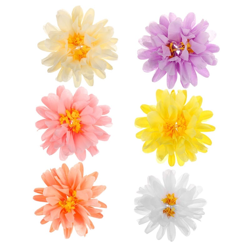 6 Pcs Paper Daisy Floral Garland Hanging Wall Decor For Wedding Party Backdrop Indoor Outdoor - Image 2