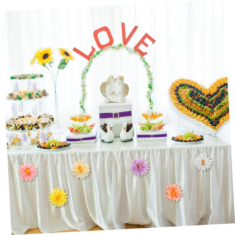 6 Pcs Paper Daisy Floral Garland Hanging Wall Decor For Wedding Party Backdrop Indoor Outdoor - Image 5