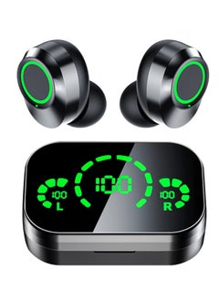 Excefore Wireless Earbuds, Bluetooth 5.3 in Ear Headphones Built-in Microphon, HiFi Stereo Sound, LCD Recharger Case, in-Ear Headphones with LED Display Touch Control, for Sports, Work, Gym(Black)  - Image 1