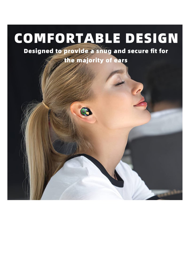 Excefore - Wireless Earbuds, Bluetooth 5.3 in Ear Headphones Built-in Microphon, HiFi Stereo Sound, LCD Recharger Case, in-Ear Headphones with LED Display Touch Control, for Sports, Work, Gym(Black) - Image 1