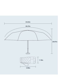 KHAJUL Mini Umbrella with Capsule Case Sunshine UPF50 for Rainy and Sunny Days Beige  - Image 2