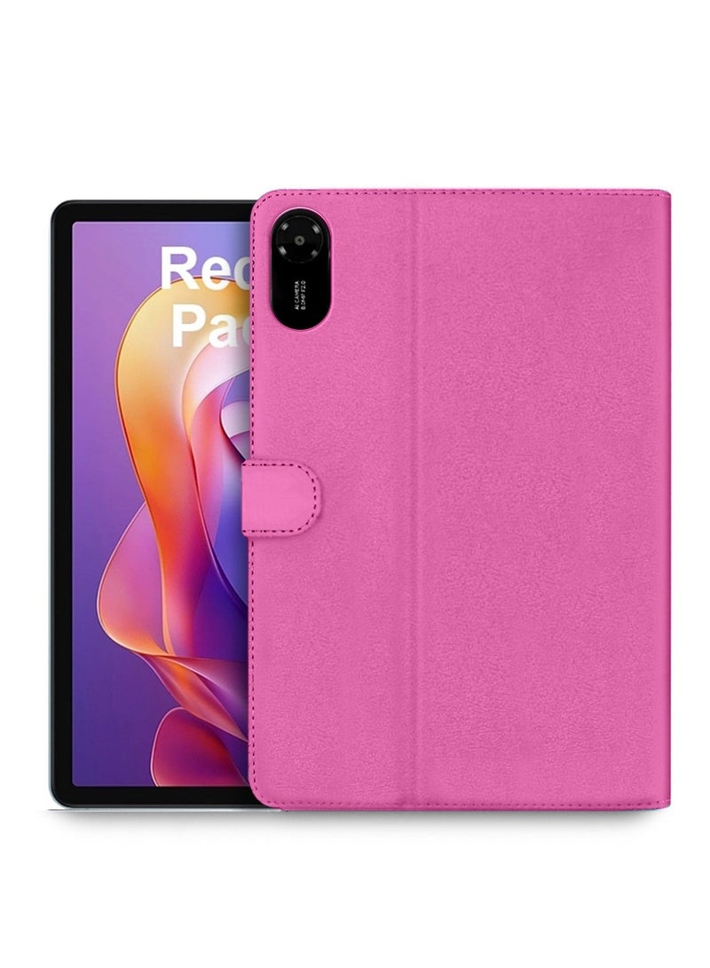 OMAKER Xiaomi Redmi Pad 2 4G 2025 (11.0 inches) OMAKER PU Leather Magnetic Closure Flip Case Cover (TCFPSR) - Pink & Xiaomi Redmi Pad 2 2025 (11.0 inches) 9H Ultra HD Tempered Glass Tablet Screen Protector (TSG9CN) - Clear Bundle - Image 2
