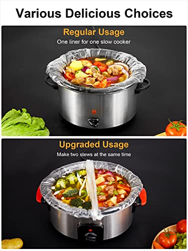 SMARTAKE Slow Cooker Liners, Large Size 13"x 21" Disposable Cooking Bags, Fit 3QT to 8QT for Slow Cooker, Cooking Trays, Suitable for Oval & Round Pots, 30 Liners - Image 4