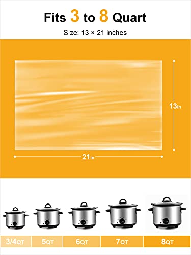 SMARTAKE Slow Cooker Liners, Large Size 13"x 21" Disposable Cooking Bags, Fit 3QT to 8QT for Slow Cooker, Cooking Trays, Suitable for Oval & Round Pots, 30 Liners - Image 2