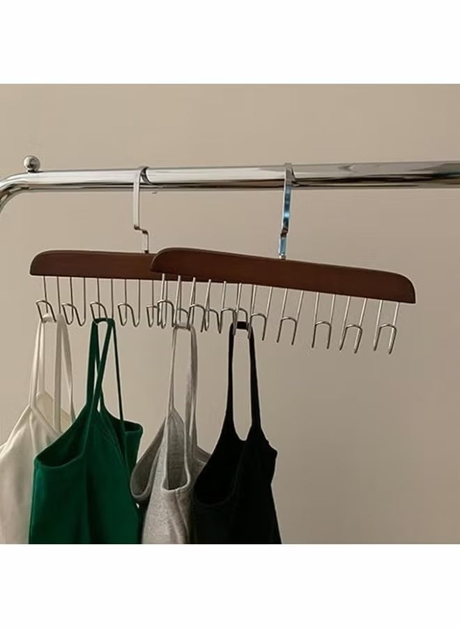 Multifunctional hanger with 8 hanging hooks made of stainless steel (brown) - Image 3