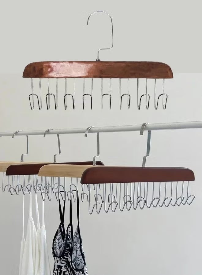 Multifunctional hanger with 8 hanging hooks made of stainless steel (brown) - Image 4