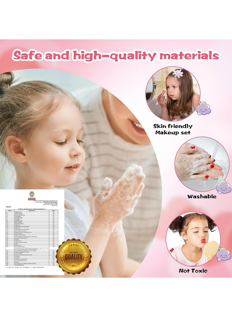 أوزيغالور مجموعة مكياج أطفال للبنات قابلة للغسل | غير سامة ويسيلة الإزالة | مجموعة مكياج أميرة وهدايا عيد ميلاد وكريسماس للأعمار 5-10 سنوات - Image 3