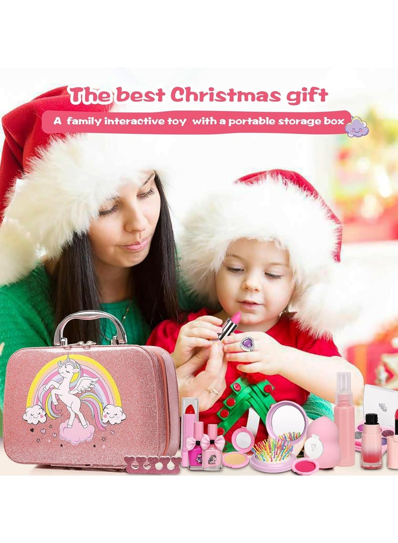 أوزيغالور مجموعة مكياج أطفال للبنات قابلة للغسل | غير سامة ويسيلة الإزالة | مجموعة مكياج أميرة وهدايا عيد ميلاد وكريسماس للأعمار 5-10 سنوات - Image 5