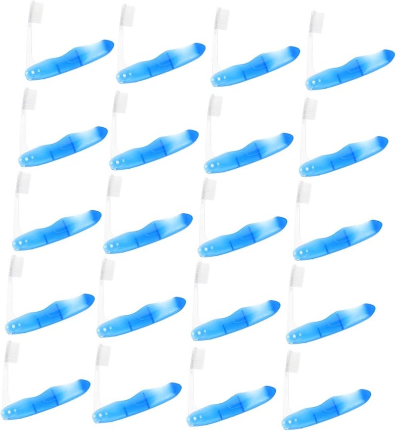 فرشاة أسنان سفر قابلة للطي باللون الأزرق الداكن 20 قطعة - فرشاة تنظيف فم محمولة ومدمجة للمنزل - Image 2