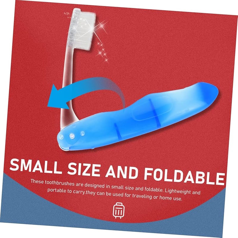 فرشاة أسنان سفر قابلة للطي باللون الأزرق الداكن 20 قطعة - فرشاة تنظيف فم محمولة ومدمجة للمنزل - Image 4