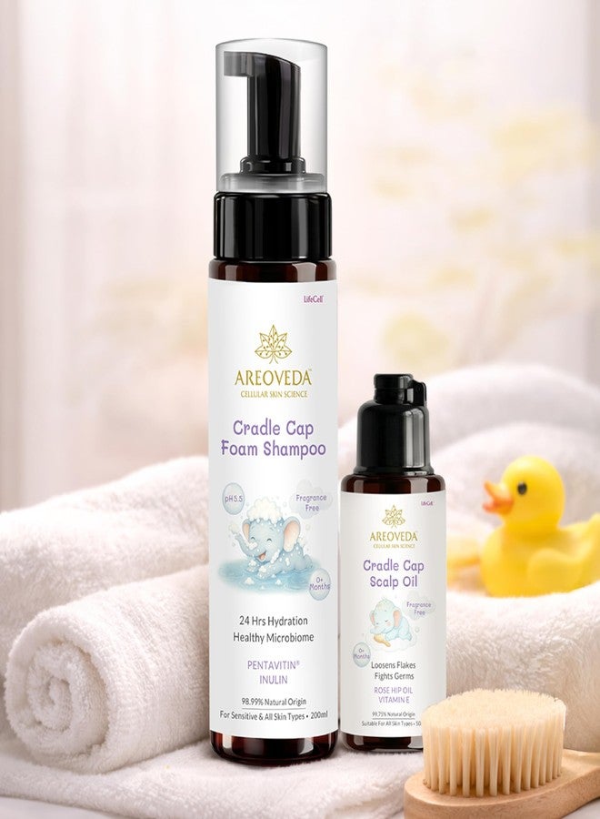 AreoVeda Cradle Cap Duo | Loosens & Washes Away Cradle Cap Flakes | Ecocert Certified | Cellularly Proven - Image 2