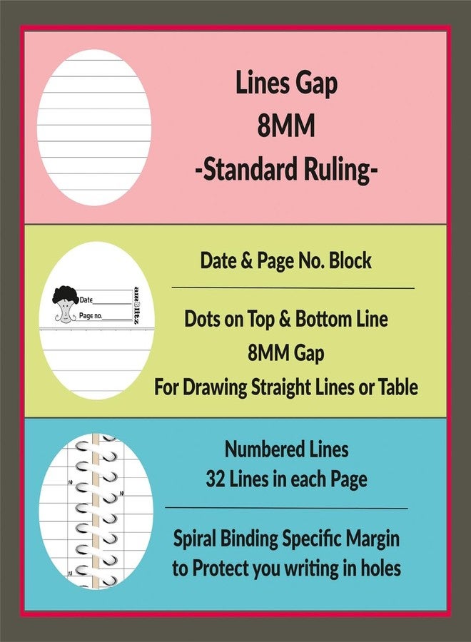amblitz Spiral Notebook | 300 Pages | A4 Size | Single Line Ruled | Beautiful Covers with Motivational Quotes | Pack of 1 | School College Student Notemaking Notebook | 70 GSM Thick Paper - Image 4