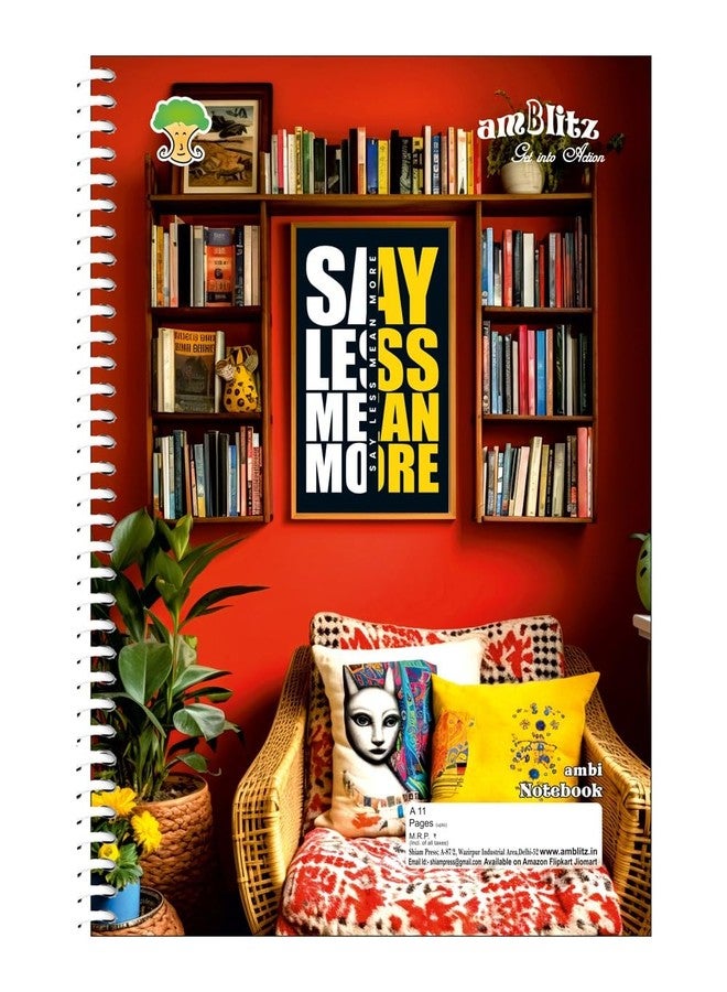 amblitz Spiral Notebook | 300 Pages | A4 Size | Single Line Ruled | Beautiful Covers with Motivational Quotes | Pack of 1 | School College Student Notemaking Notebook | 70 GSM Thick Paper - Image 1