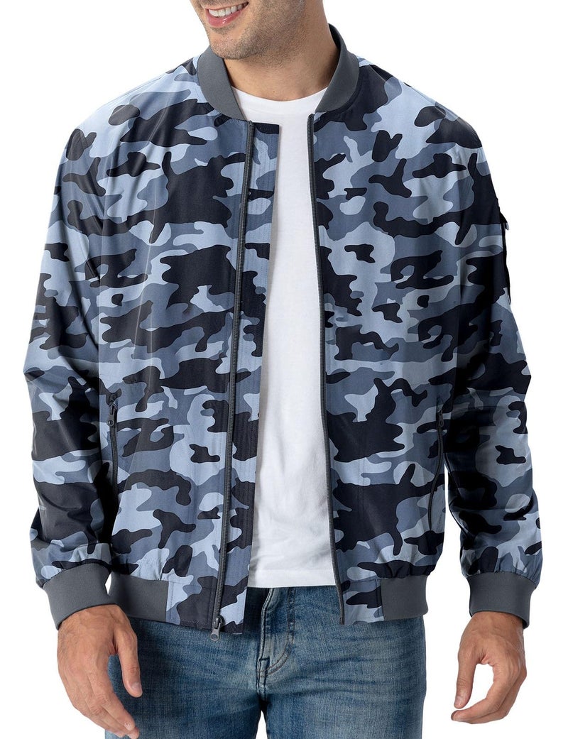 Rdruko Mens Lightweight Bomber Jacket Casual Stylish Fashion Coat WindbreakerCamo US L