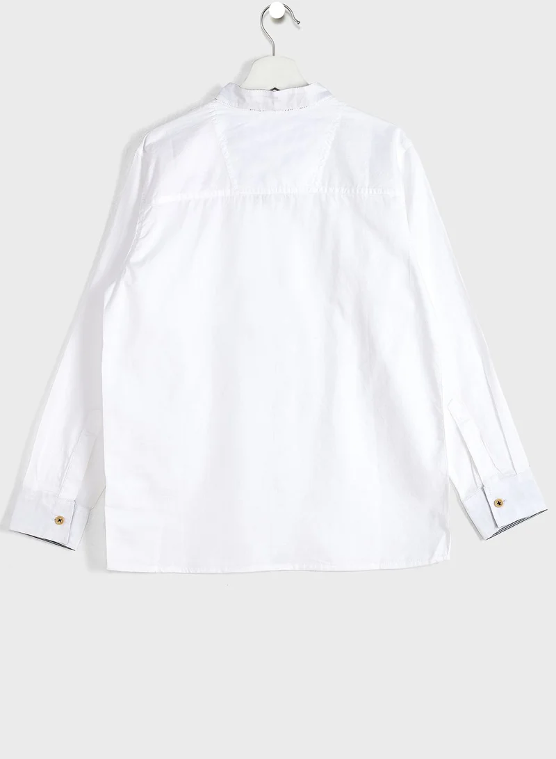 Pinata Boys Solid Chinese Collar Shirt