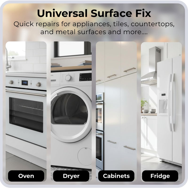 spot. High-Gloss White Touch Up Paint â€“ Porcelain and Appliance Repair for Chips, Stains, Scratches, and Cracks on Fridges, Microwaves, Dishwashers, Dryers, Tiles, and Metal Surfaces â€“ 1 fl oz - Image 4