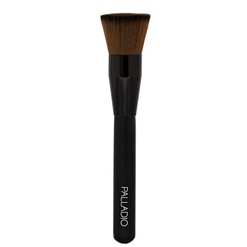 Palladio Flat Kabuki Brush Professional Makeup Brush for Foundation Face Blush Powder Cream Contour Highlight Synthetic Bristles Provide Buildable Coverage for a Natural Even Looking Finish - Image 1