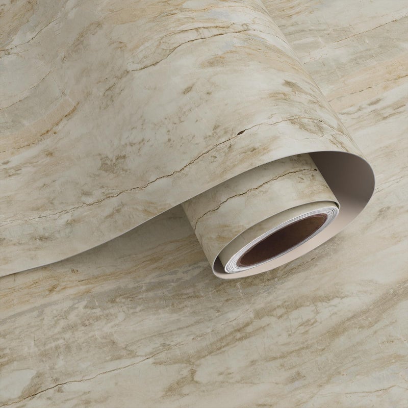 VaryPaper Beige Slate Marble Contact Paper for Countertops Waterproof Matte Marble Peel and Stick Wallpaper for Kitchen Bathroom Removable Self Adhesive Marble Sticker Countertop Vinyl 157x787 - Image 2