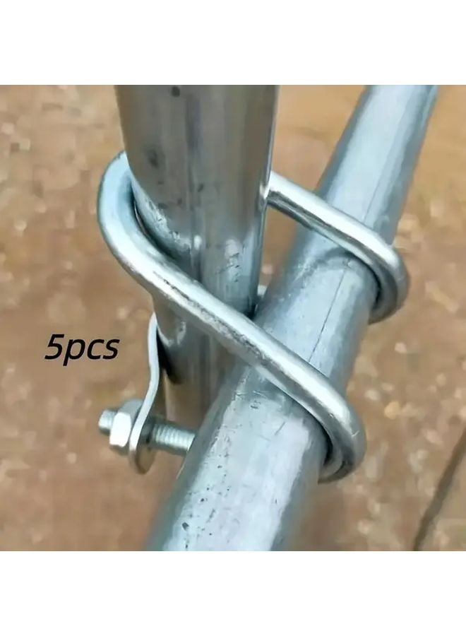 5pcs Heavy Duty U Shaped Metal Clamps Rust Resistant Steel Pipe Fixing Outdoor - Image 1