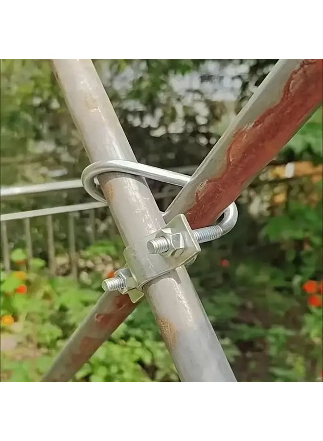 5pcs Heavy Duty U Shaped Metal Clamps Rust Resistant Steel Pipe Fixing Outdoor - Image 3