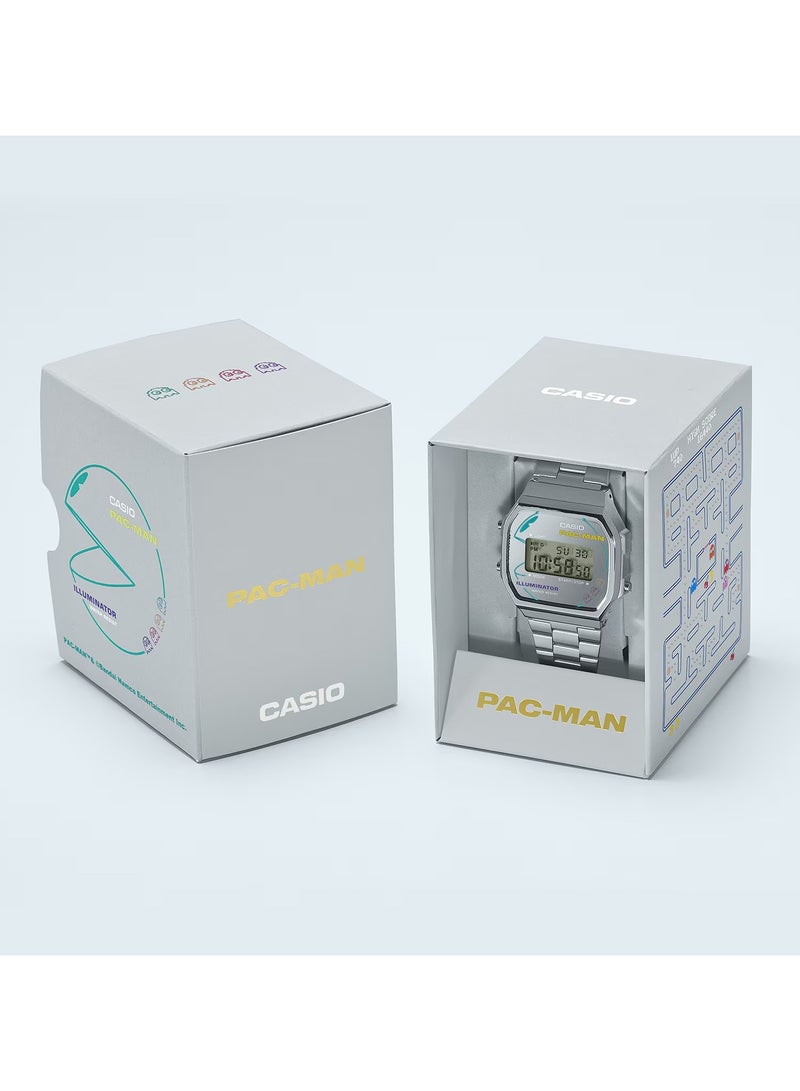 CASIO Vintage Digital Pac-Man Edition Stainless Steel Unisex Watch A168WEPC-7A - Image 4