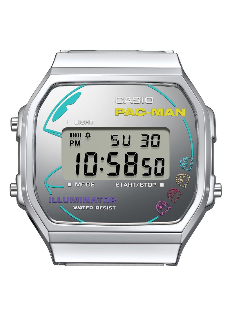 CASIO Vintage Digital Pac-Man Edition Stainless Steel Unisex Watch A168WEPC-7A - Image 3