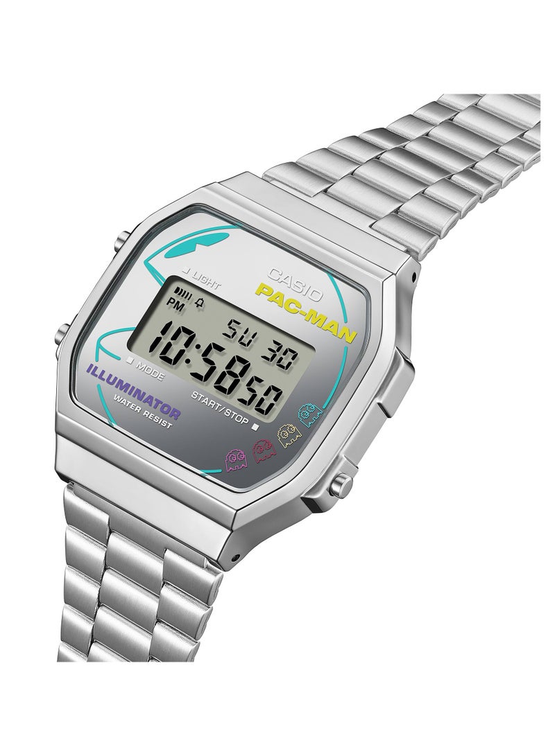 CASIO Vintage Digital Pac-Man Edition Stainless Steel Unisex Watch A168WEPC-7A - Image 2