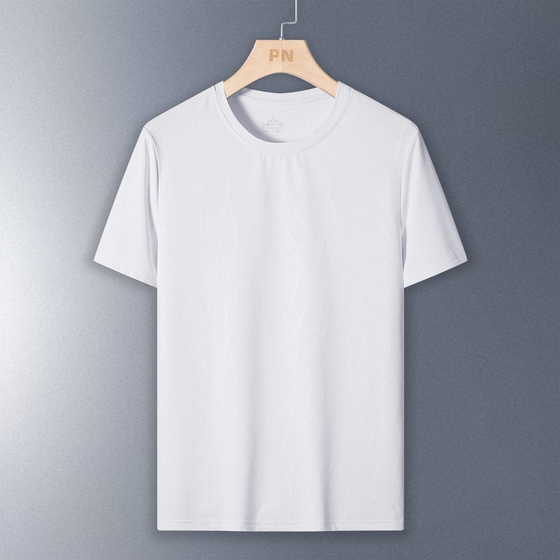 Ice Silk Casual Sports Short-Sleeved T-Shirt Men'S Summer Thin Breathable Mesh Trendy Brand Loose Half-Sleeved T-Shirt Clothes - Image 1