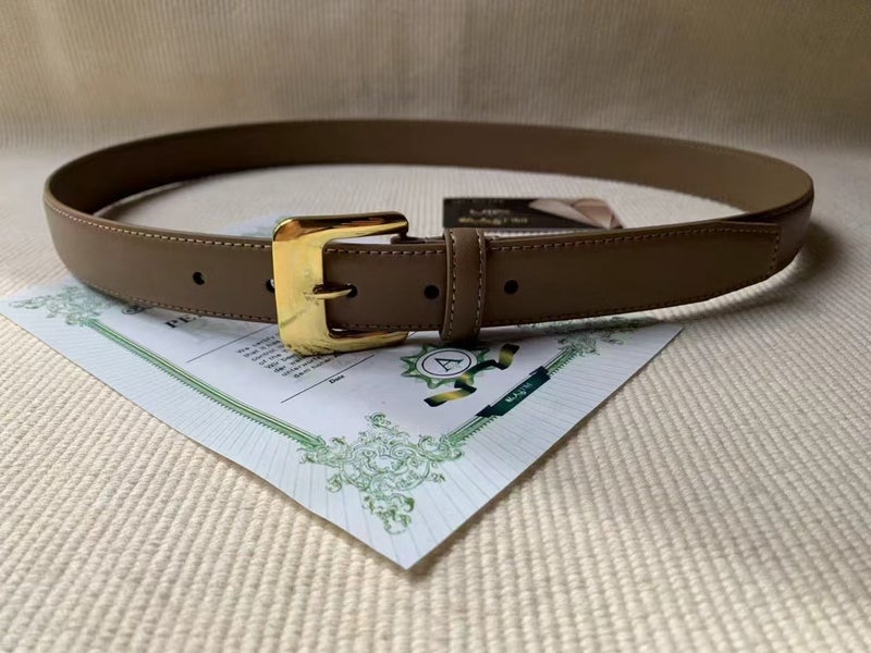 M new belt womens high-end sense simple gold metal buckle belt ins wind jeans with a generation of hair Elephant gray belt logo 