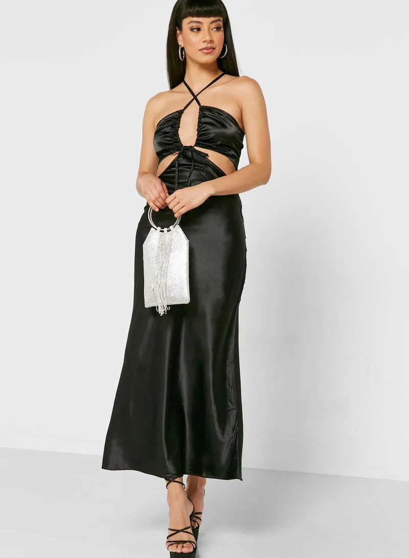 TOPSHOP Strappy Cut Out Detail Dress