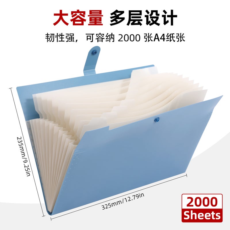 A4 Macaron Color Expanding File 12 Pockets PP Folder for Students - Image 4