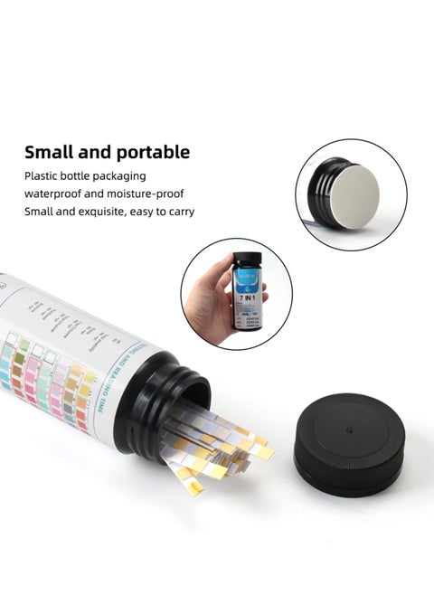 7-in-1 Test Strips Spa and Pool Test Strips Tester Testing Kit for Total Hardness/Total Chlorine/Free Chlorine/Bromine/pH/Total Alkalinity/Nitrite 50ct