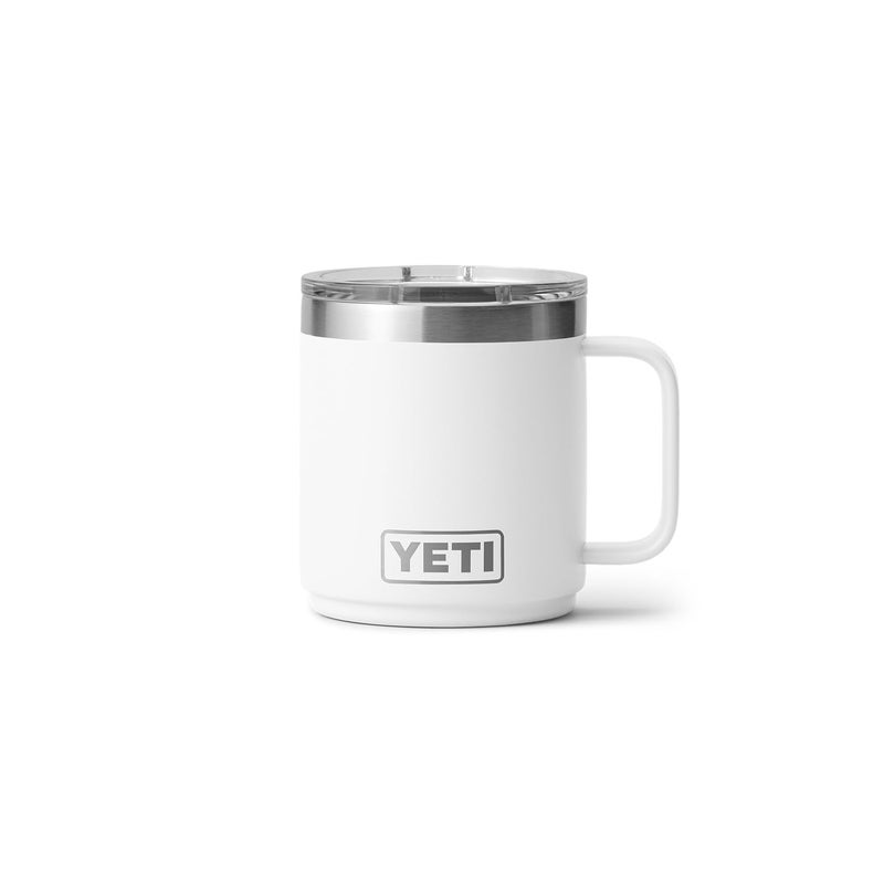 YETI Rambler 10 oz Ceramic Lined Stackable Mug, Vacuum Insulated, Stainless Steel with MagSlider Lid, White - Image 3