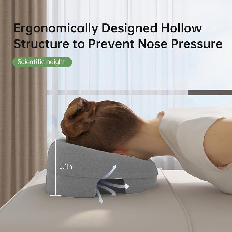 UTJZIB Face Down Pillow for Massage - Headrest Face Pillow for Bed, Stomach Sleeping, Prone Sleepers, Post-Eye Surgery Recovery, and Beach Tanning. - Image 4