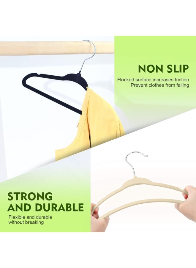 TAPIT 30PCS Baby Velvet Hangers Nursery Clothes Hangers Non Slip Toddler Hangers 360 Chrome Swivel Hook (White 30 cm) - Image 2