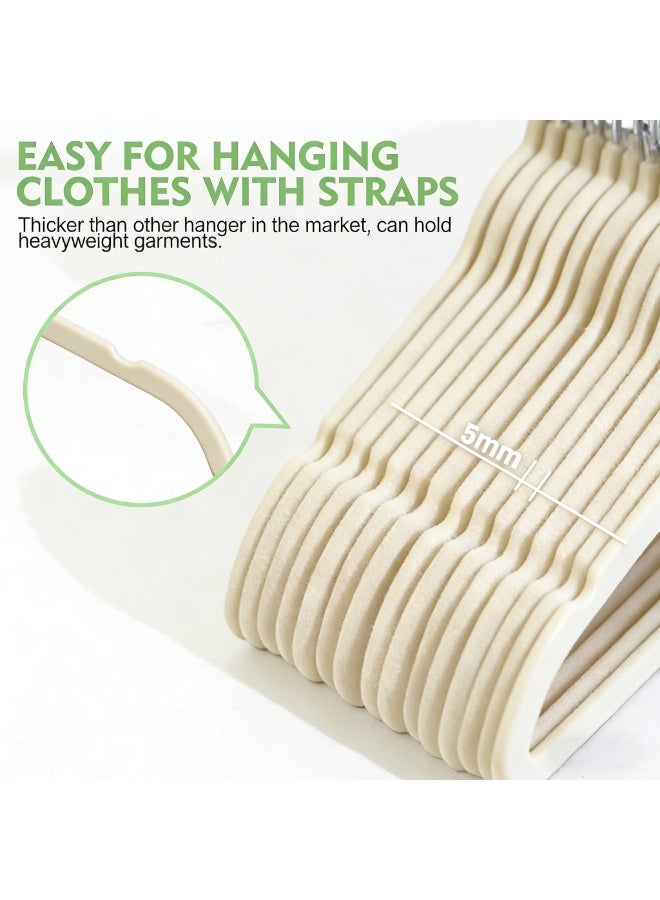 TAPIT 30PCS Baby Velvet Hangers Nursery Clothes Hangers Non Slip Toddler Hangers 360 Chrome Swivel Hook (White 30 cm) - Image 4