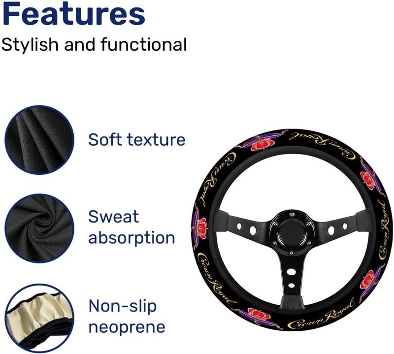 GENANY Steering Wheel Cover, Non-Slip Neoprene Wheel Grip, Breathable Driver Wheel Protector, Sweat-Absorbing Car Accessories, Gift Decor - Image 5