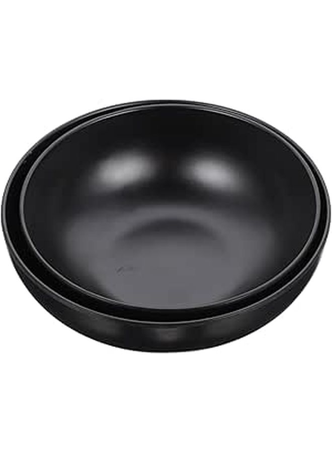 مجموعة وعاء رامن من الميلامين قطعتان مقاس 7 و 7.5 بوصة أطباق نودلز سوداء على الطريقة اليابانية - Image 1