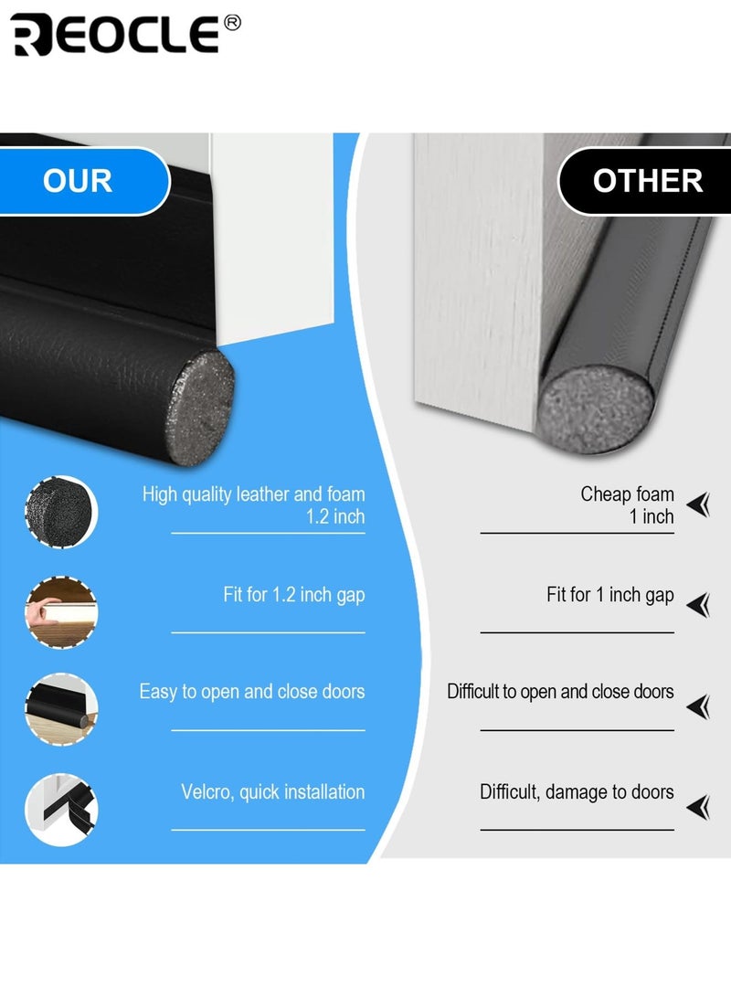 REOCLE 2pcs Door Bottom Sealing Strips for Soundproofing Cuttable Strips Designed to Block Gaps Prevent Dust Insects Suitable for Glass Doors Wooden Doors Bedroom - Image 3