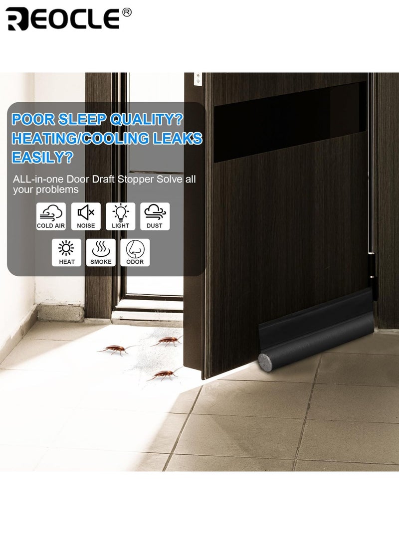 REOCLE 2pcs Door Bottom Sealing Strips for Soundproofing Cuttable Strips Designed to Block Gaps Prevent Dust Insects Suitable for Glass Doors Wooden Doors Bedroom - Image 2