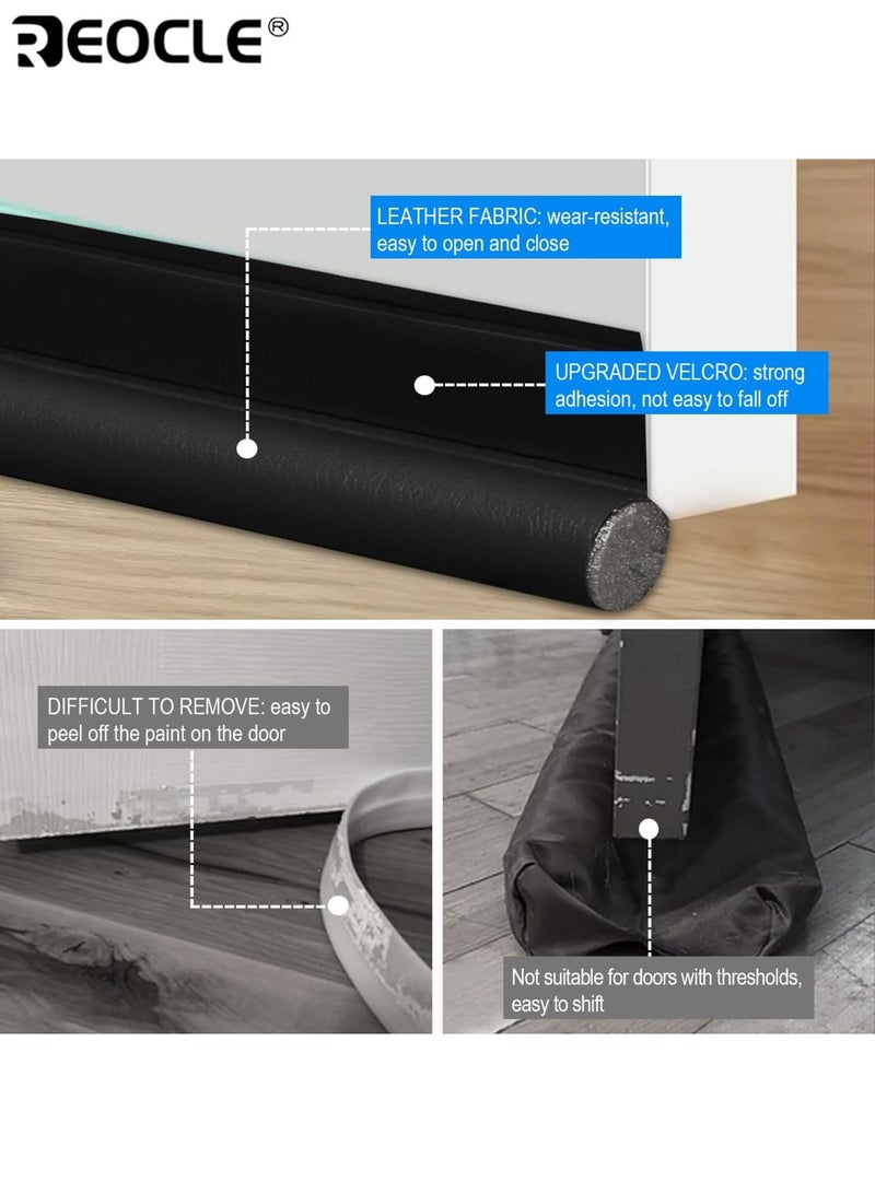 REOCLE 2pcs Door Bottom Sealing Strips for Soundproofing Cuttable Strips Designed to Block Gaps Prevent Dust Insects Suitable for Glass Doors Wooden Doors Bedroom - Image 4